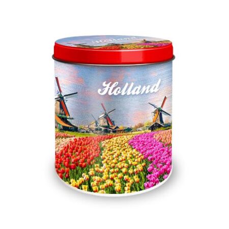 Bewaarblik Holland tulpenveld Ø10x11