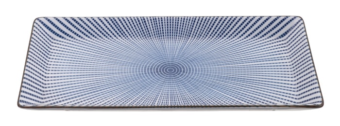 Blauw Rechthoekig Bord - Sendan Tokusa - 23 x 11.5 x 2.3cm | Tokyo Design Studio