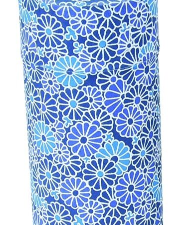 Blauw Theeblik met Bloemenmotief - 7