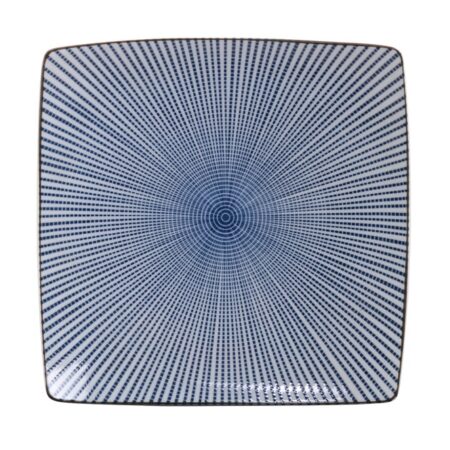 Blauw vierkant bord - Sendan Tokusa - 22 x 22 cm | Tokyo Design Studio