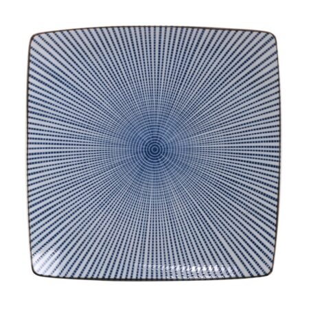 Blauw-wit keramisch bord - Sendan Tokusa - 18.8 x 18.8 cm | Tokyo Design Studio