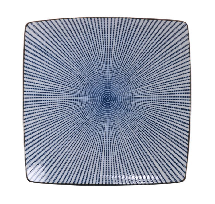 Blauw-wit keramisch bord - Sendan Tokusa - 18.8 x 18.8 cm | Tokyo Design Studio