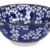 Blauw-witte keramische kom - Japanse stijl - 500ml - 15 x 6