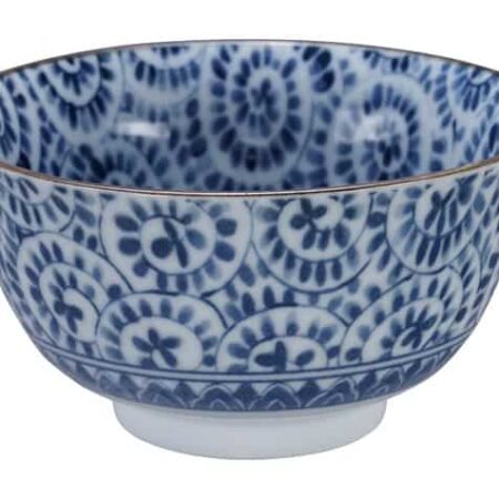 Blauw-witte keramische kom - Mixed Bowls - 400ml 12.7 x 6.8cm | Tokyo Design Studio