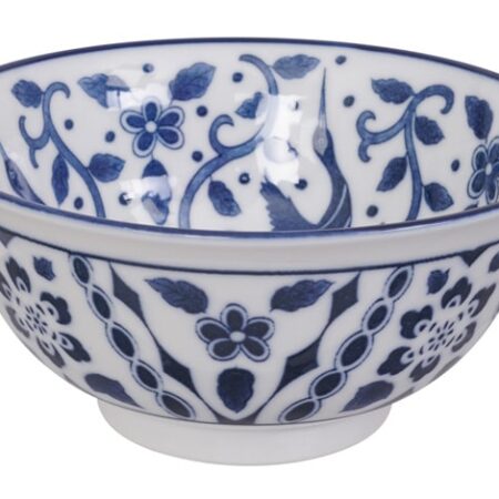 Blauw-witte keramische kom - Tokyo Design Studio - 500ml 14.8 x 7cm | Tokyo Design Studio