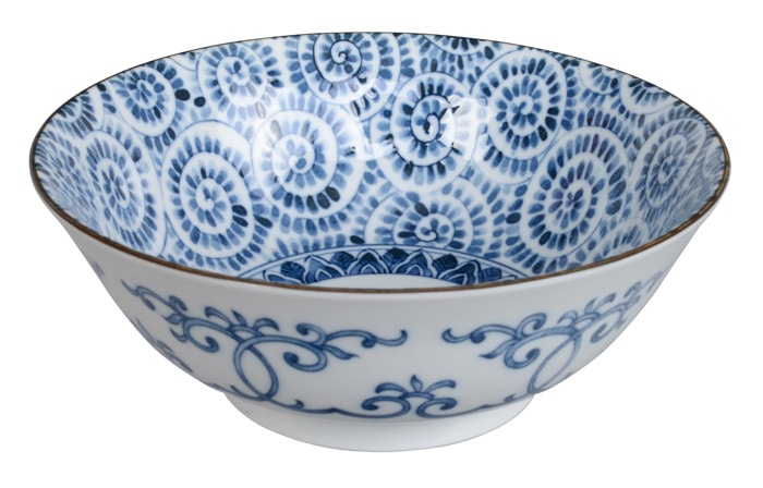 Blauw-witte kom met octopus patroon - Tokyo Design Studio - 1000ml - 19.5 x 7.5cm | Tokyo Design Studio