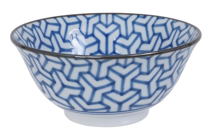 Blauw/Wit Kom - Mixed Bowls - Keramiek - 450ml - 15x6cm | Tokyo Design Studio