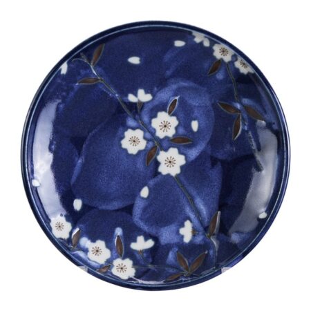 Blauw/Witte Bord met Kers Figuur - Tokyo Design Studio - Blue Sakura - 19.5 cm | Tokyo Design Studio