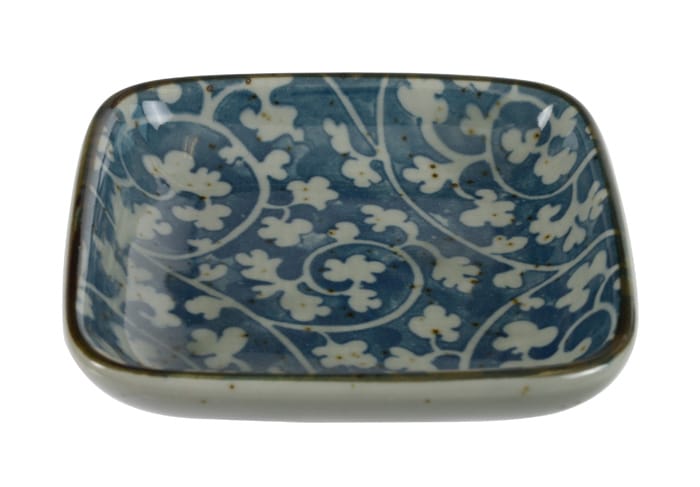 Blauw/Witte Sojasaus Schaal - Traditioneel Aziatisch Ontwerp - 9 x 9 x 1.6 cm | Tokyo Design Studio