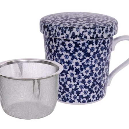 Blauw/Witte Theemok - The Oriental Shop Collectie - Met Roestvrij Stalen Zeef | Tokyo Design Studio