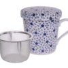 Blauw/Witte Theemok met Roestvrij Stalen Zeef - The Oriental Shop | Tokyo Design Studio