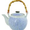Blauw/Witte Theepot - Sendan Tokusa - 1000ml - 19.5 x 13.5 x 12.5cm | Tokyo Design Studio