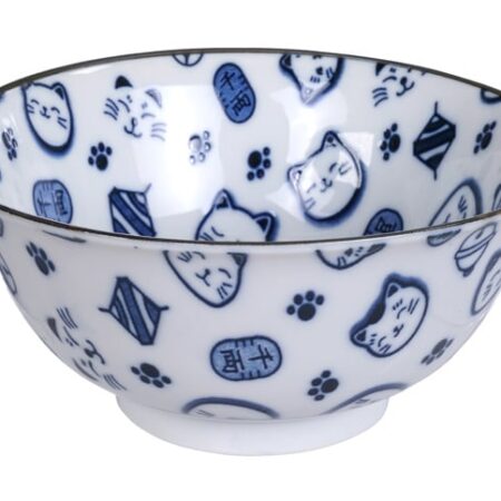 Blauwe Kom - Lucky Cats - 500ml 14.8 x 7cm | Tokyo Design Studio
