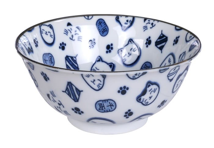Blauwe Kom - Lucky Cats - 500ml 14.8 x 7cm | Tokyo Design Studio