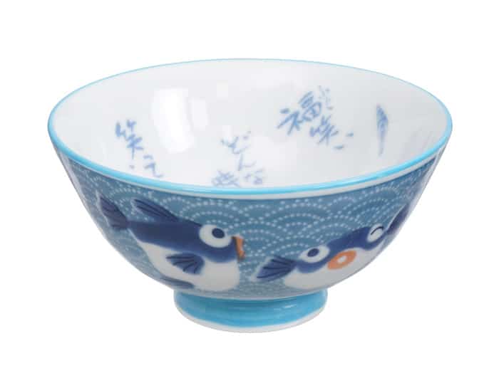 Blauwe Kom met Visfiguur - Kawai Collectie - 250ml - 11.2 x 6cm | Tokyo Design Studio