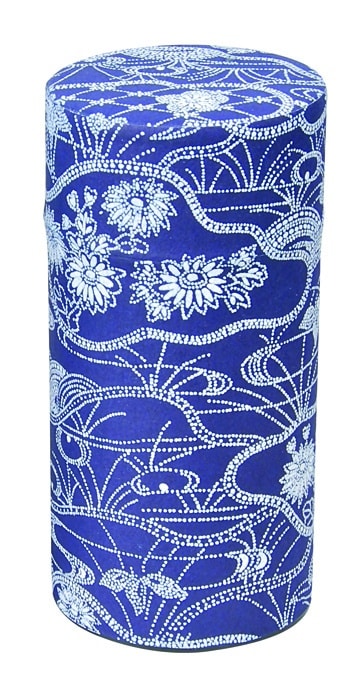 Blauwe Theeblik met Figuur - 150gr - 7.5 x 15.5cm | Tokyo Design Studio