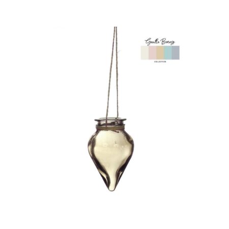 Bloemenvaas Breeze hangend Ø6xH31cm zand | Ideas 4 seasons