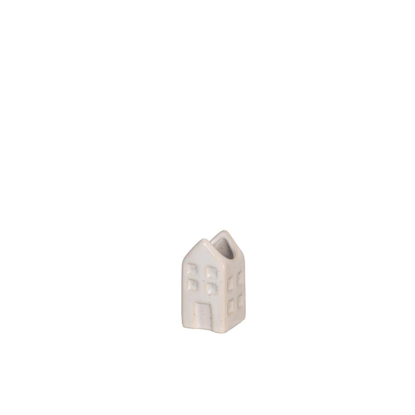 Bloemenvaas huis Amsterdam crème 3x3x6cm | Ideas 4 seasons