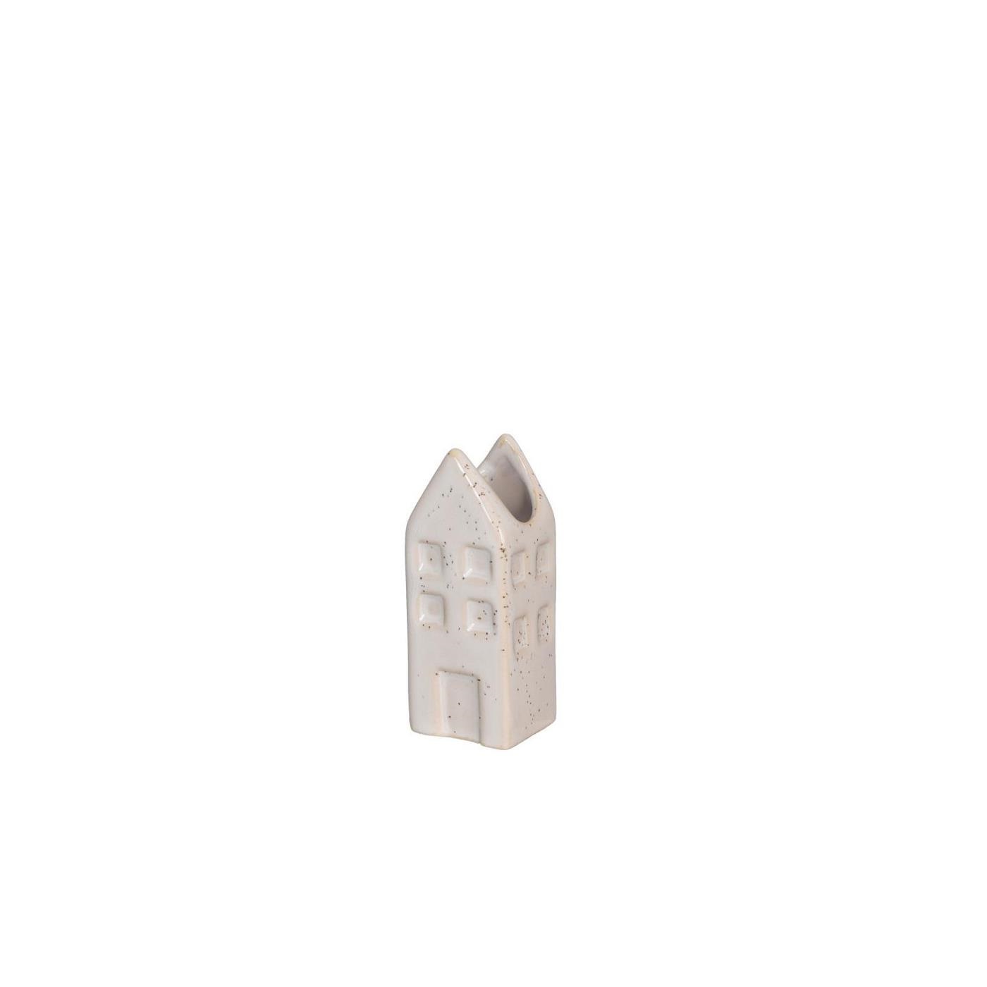 Bloemenvaas huis Amsterdam crème 3x3x8cm | Ideas 4 seasons