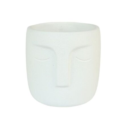 Bloempot Dongo met gezicht h14.8cm wit | HBX natural living
