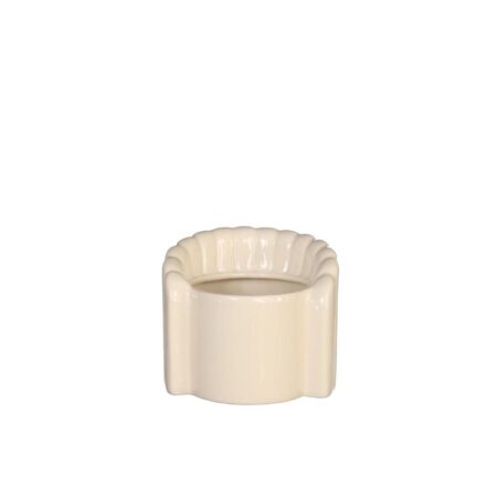 Bloempot Pouff stoel crème Ø8