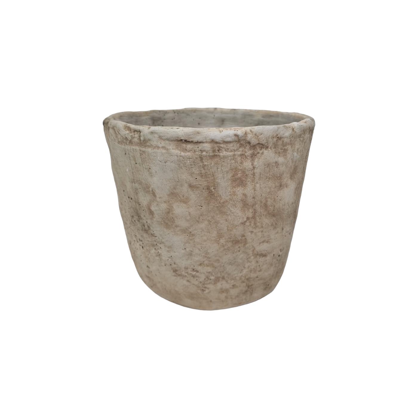 Bloempot steen crème 19x17cm | Mansion Atmosphere