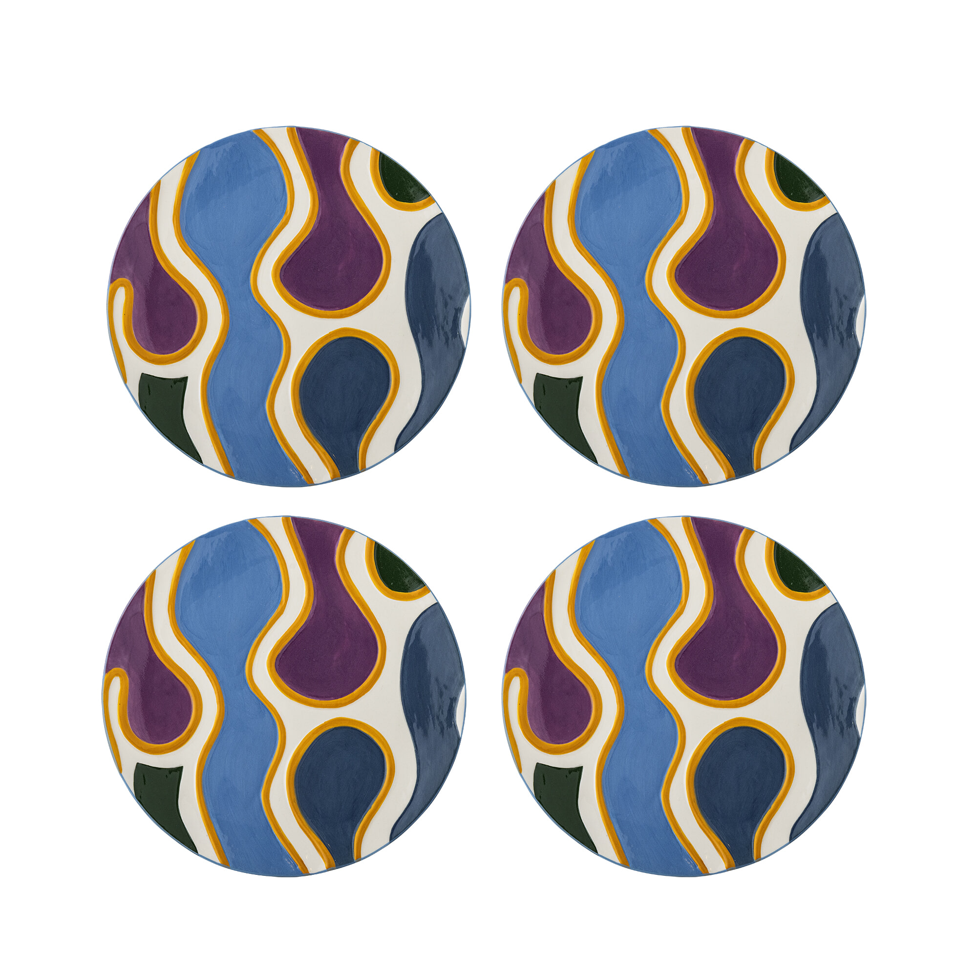 Bloomingville Bord Salacia Set van 4 stuks - Meerkleurig | Bloomingville