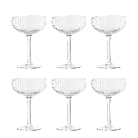 Bloomingville Champagneglas Astrid Set van 6 stuks - Transparant | Bloomingville