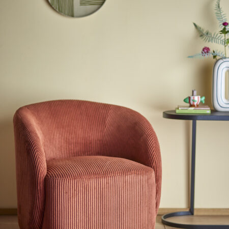 Bloomingville Draaifauteuil Pradi Fluweel - Oranje | Bloomingville