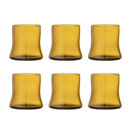 Bloomingville Drinkglas Florentine Set van 6 stuks - Bruin | Bloomingville