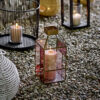 Bloomingville Lantaarn Drew Glas - Roze | Bloomingville