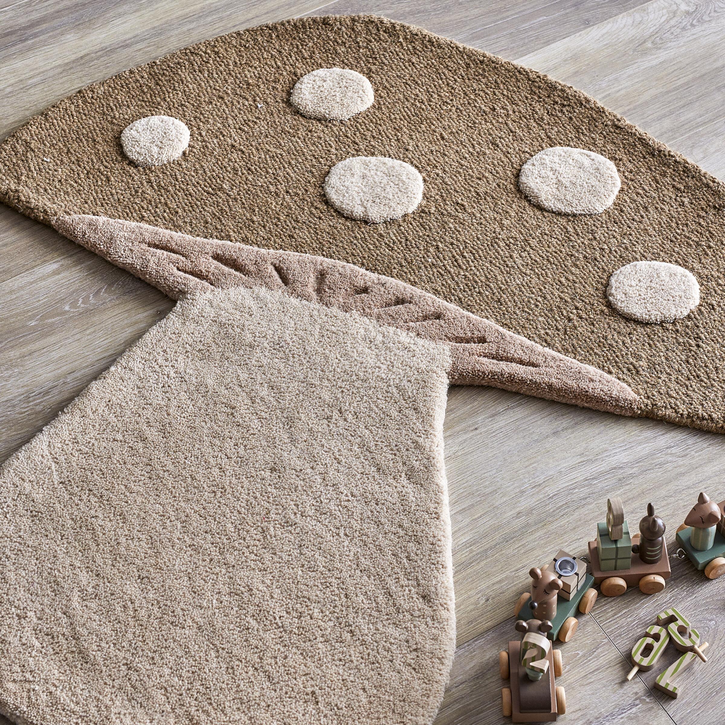 Bloomingville MINI Vloerkleed Mushroom - Bruin | Bloomingville MINI
