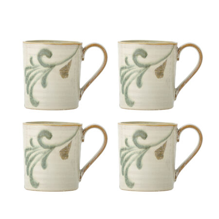 Bloomingville Mok Bethany Set van 4 stuks - Beige/Groen | Bloomingville