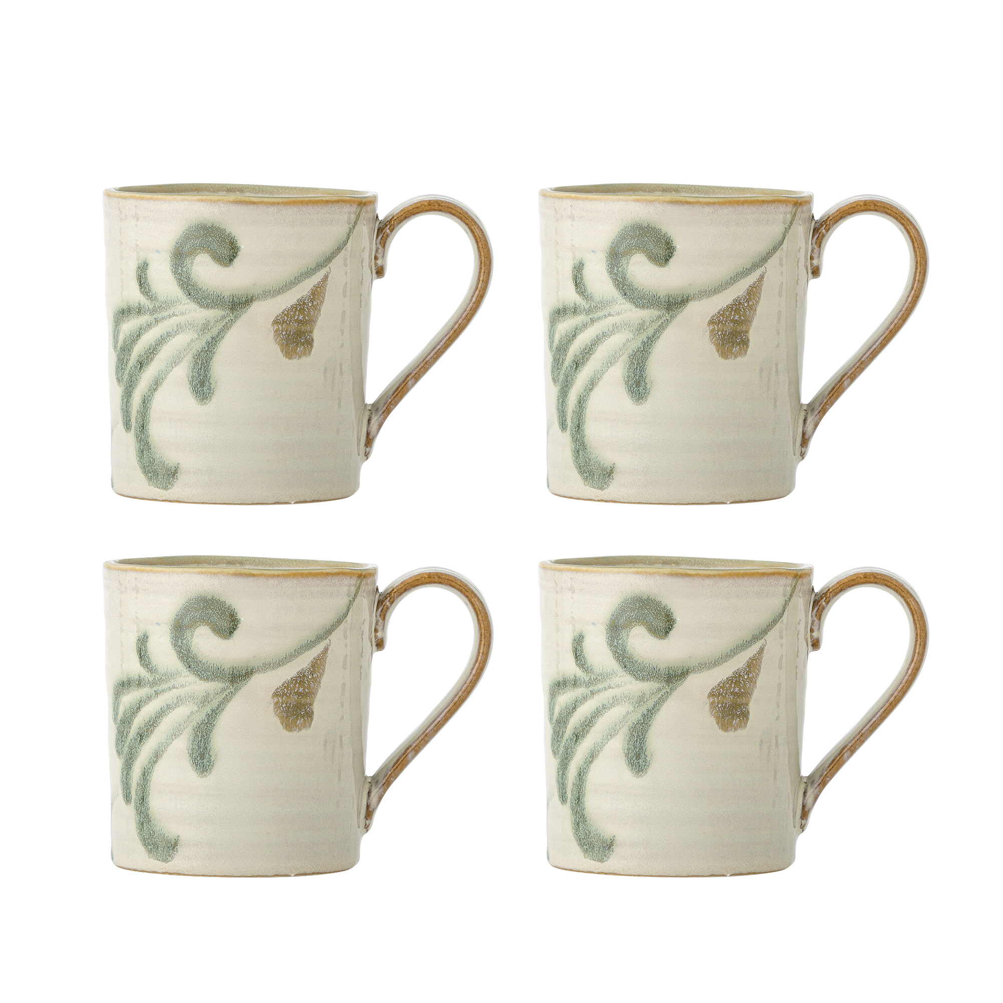 Bloomingville Mok Bethany Set van 4 stuks - Beige/Groen | Bloomingville