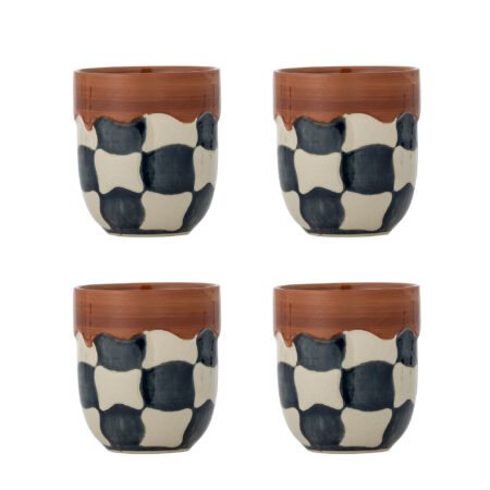 Bloomingville Mok Check Set van 4 stuks - Meerkleurig | Bloomingville