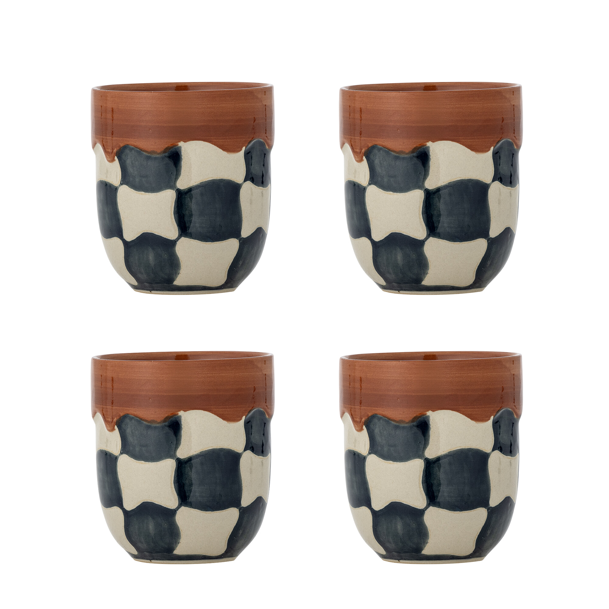 Bloomingville Mok Check Set van 4 stuks - Meerkleurig | Bloomingville