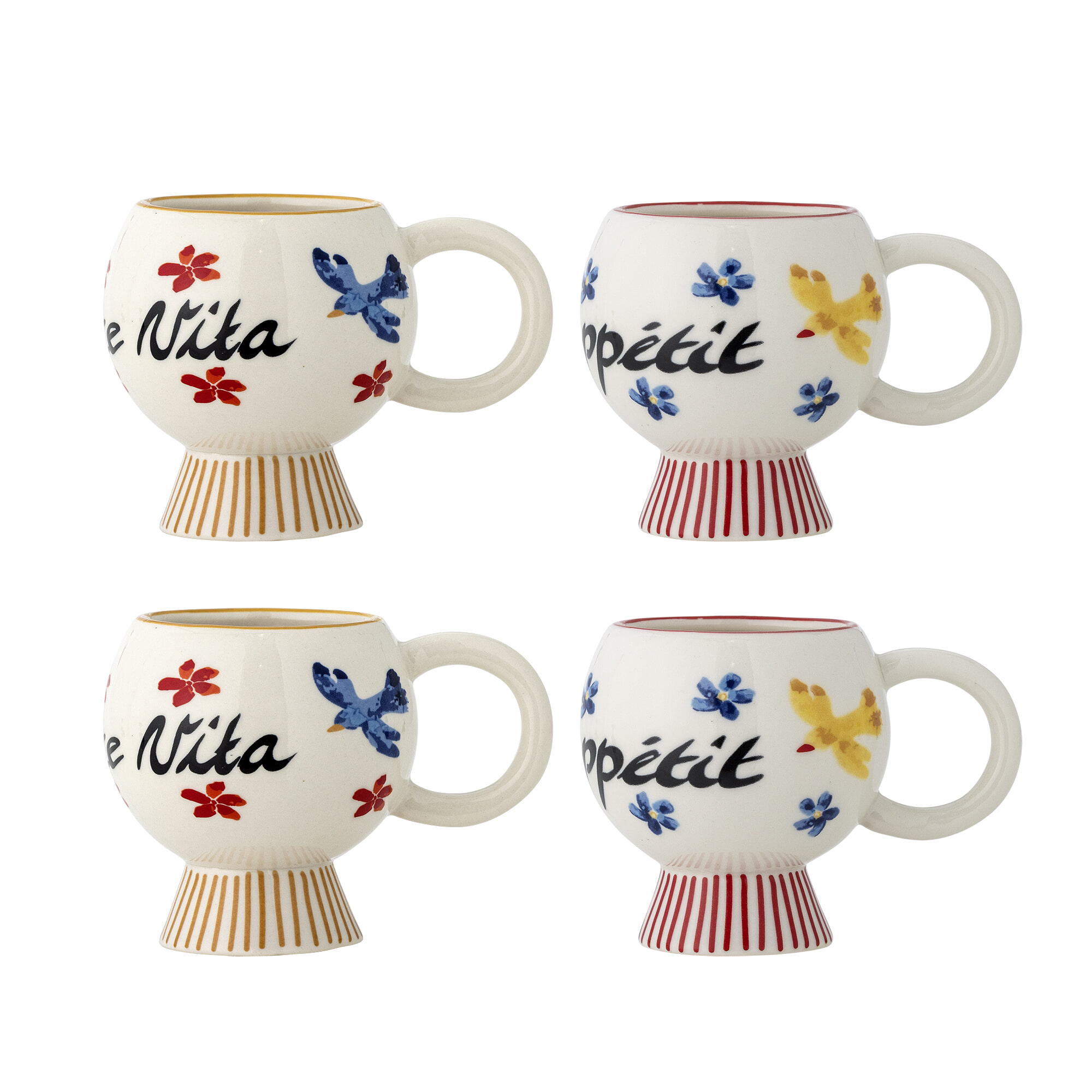 Bloomingville Mok Lindsay Set van 4 stuks - Meerkleurig | Bloomingville