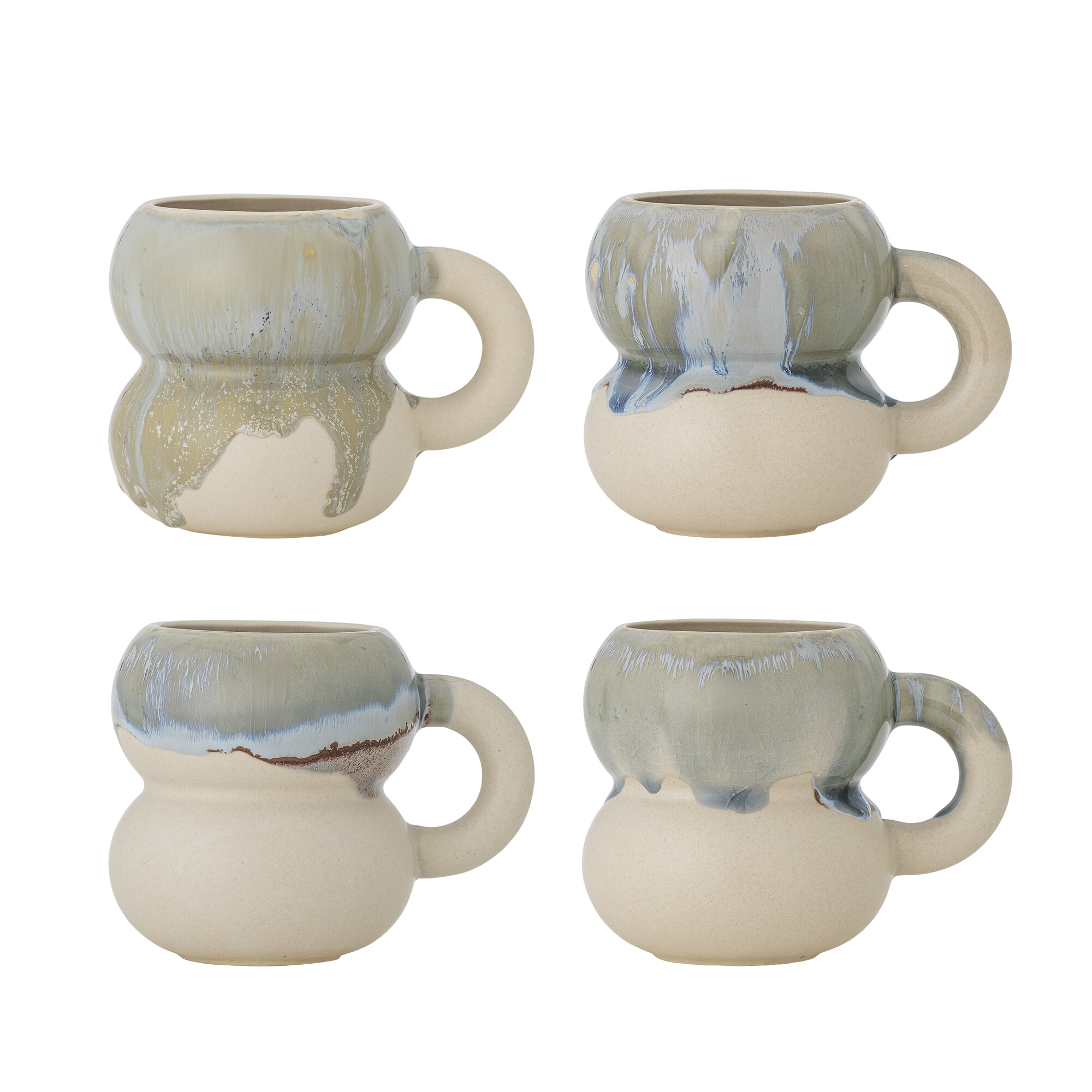 Bloomingville Mok Luna Set van 4 stuks - Blauw | Bloomingville