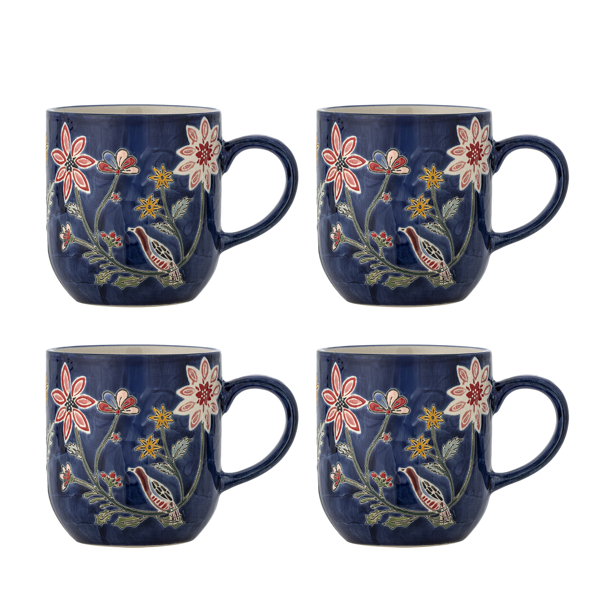 Bloomingville Mok Meredith Set van 4 stuks - Meerkleurig | Bloomingville