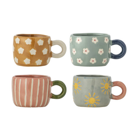 Bloomingville Mok Nini Set van 4 stuks - Meerkleurig | Bloomingville