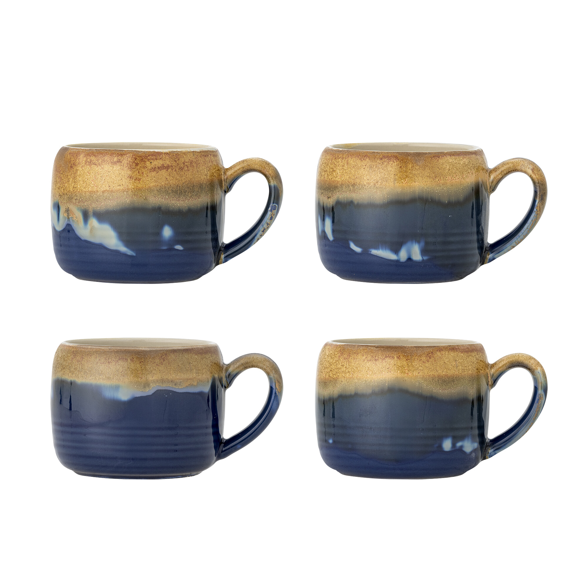 Bloomingville Mok Sheen Set van 4 stuks - Blauw | Bloomingville