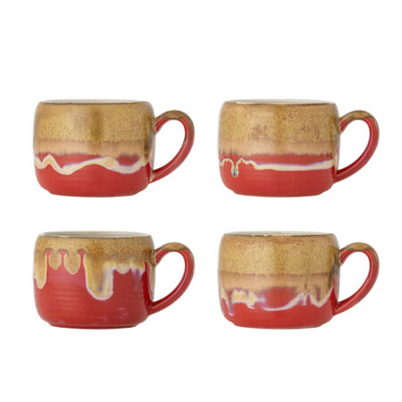 Bloomingville Mok Sheen Set van 4 stuks - Rood | Bloomingville