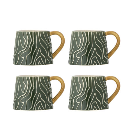 Bloomingville Mok Woodsby Set van 4 stuks - Meerkleurig | Bloomingville