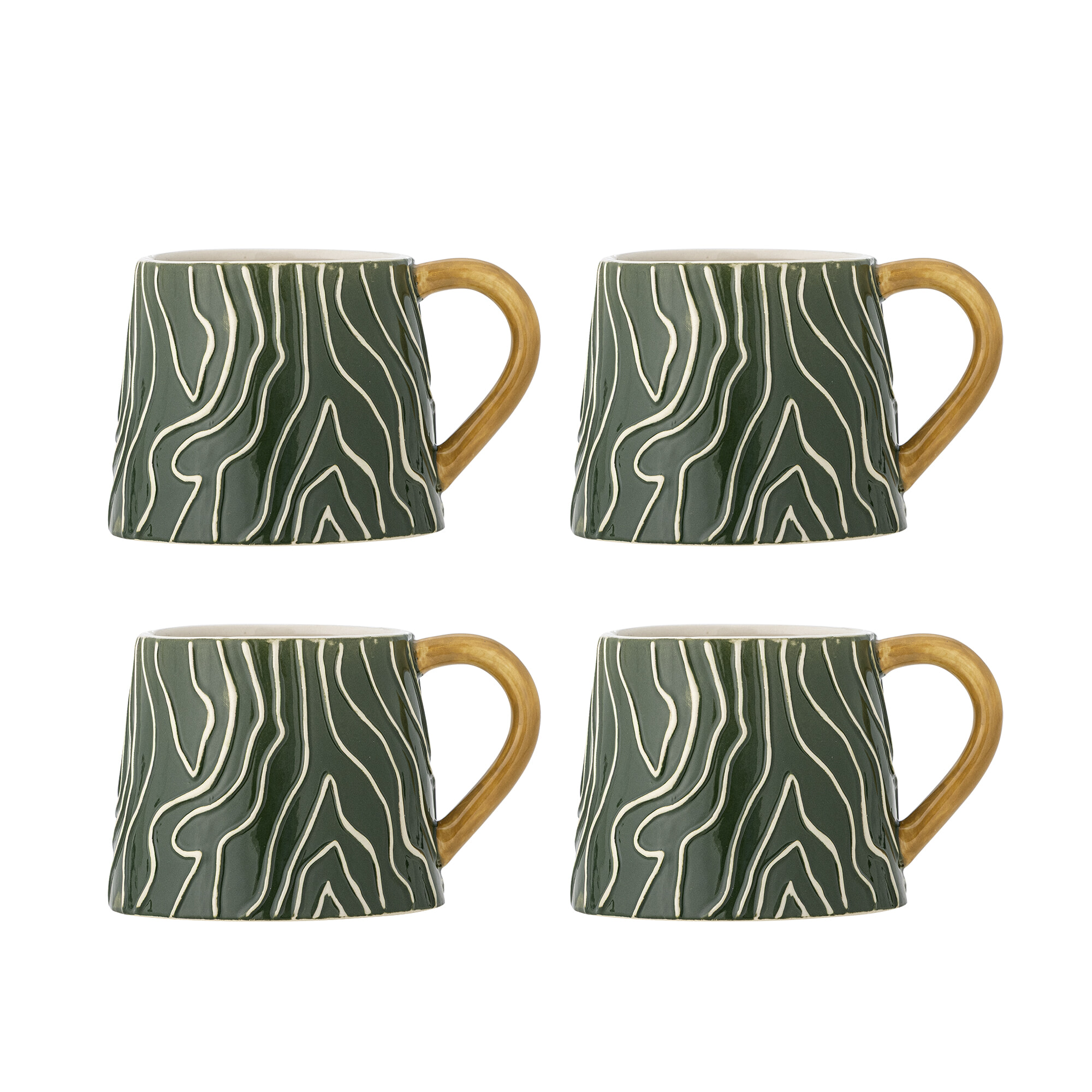 Bloomingville Mok Woodsby Set van 4 stuks - Meerkleurig | Bloomingville