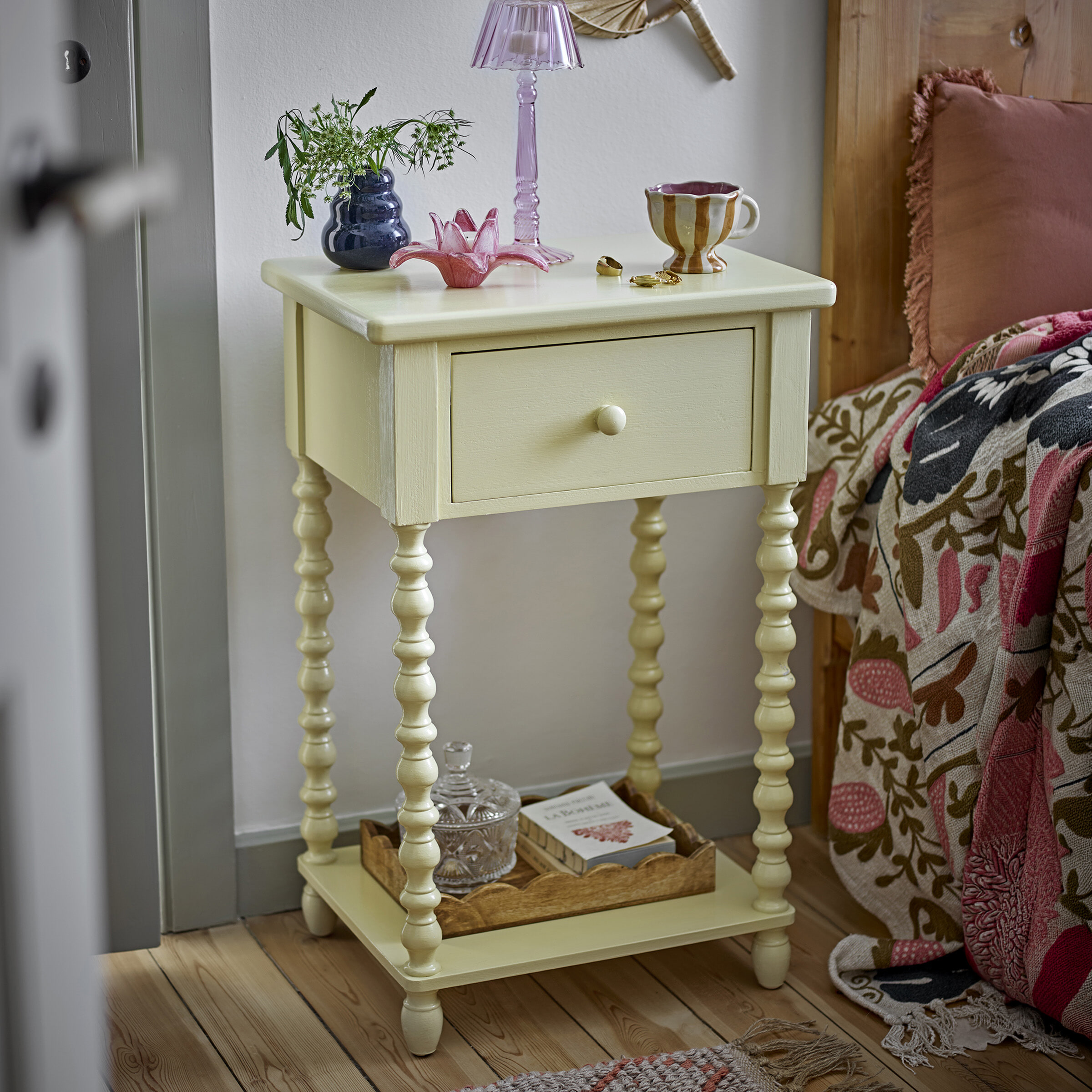 Bloomingville Nachtkastje Salino Met 1 lade - Geel | Bloomingville