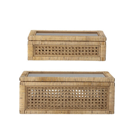 Bloomingville Opbergbox Lally Rattan en glas