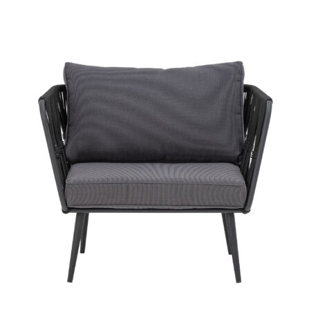 Bloomingville Outdoor Fauteuil Pavone Metaal en touw - Zwart | Bloomingville