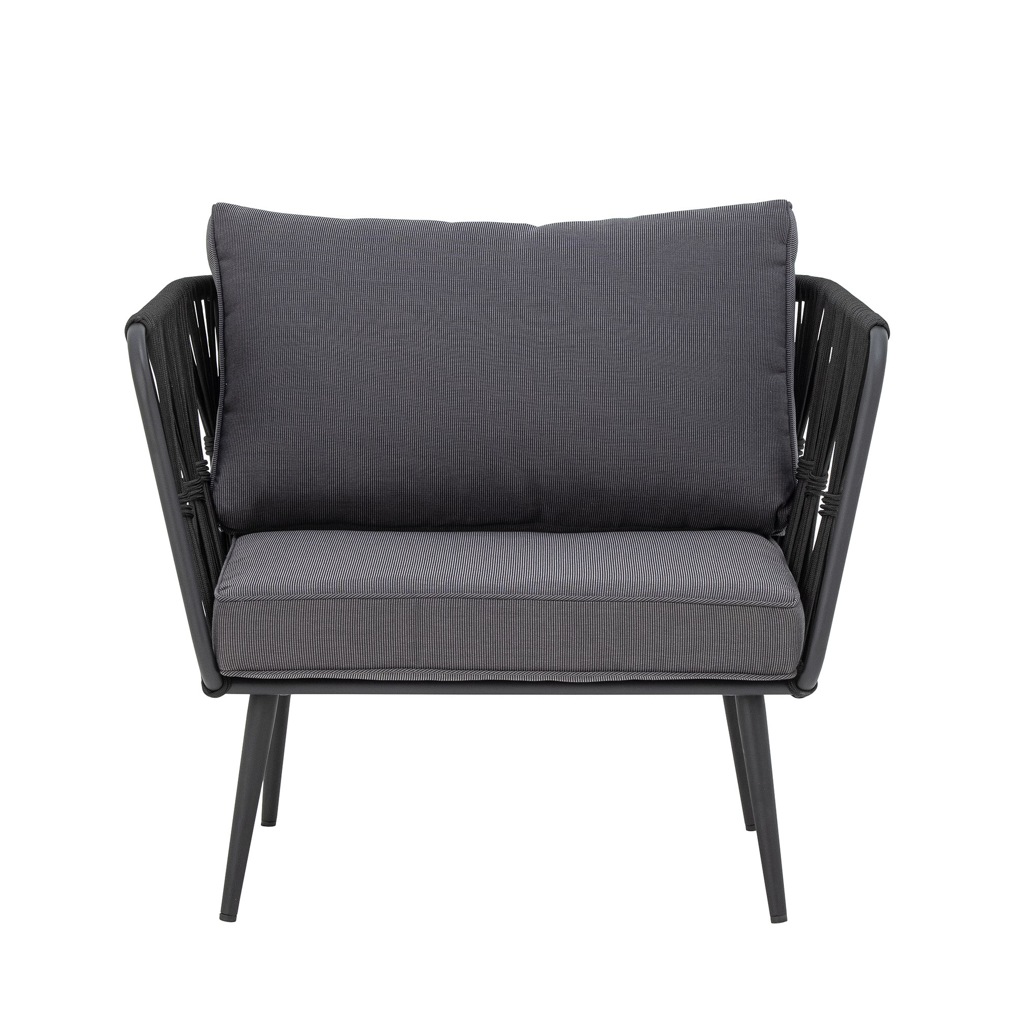 Bloomingville Outdoor Fauteuil Pavone Metaal en touw - Zwart | Bloomingville