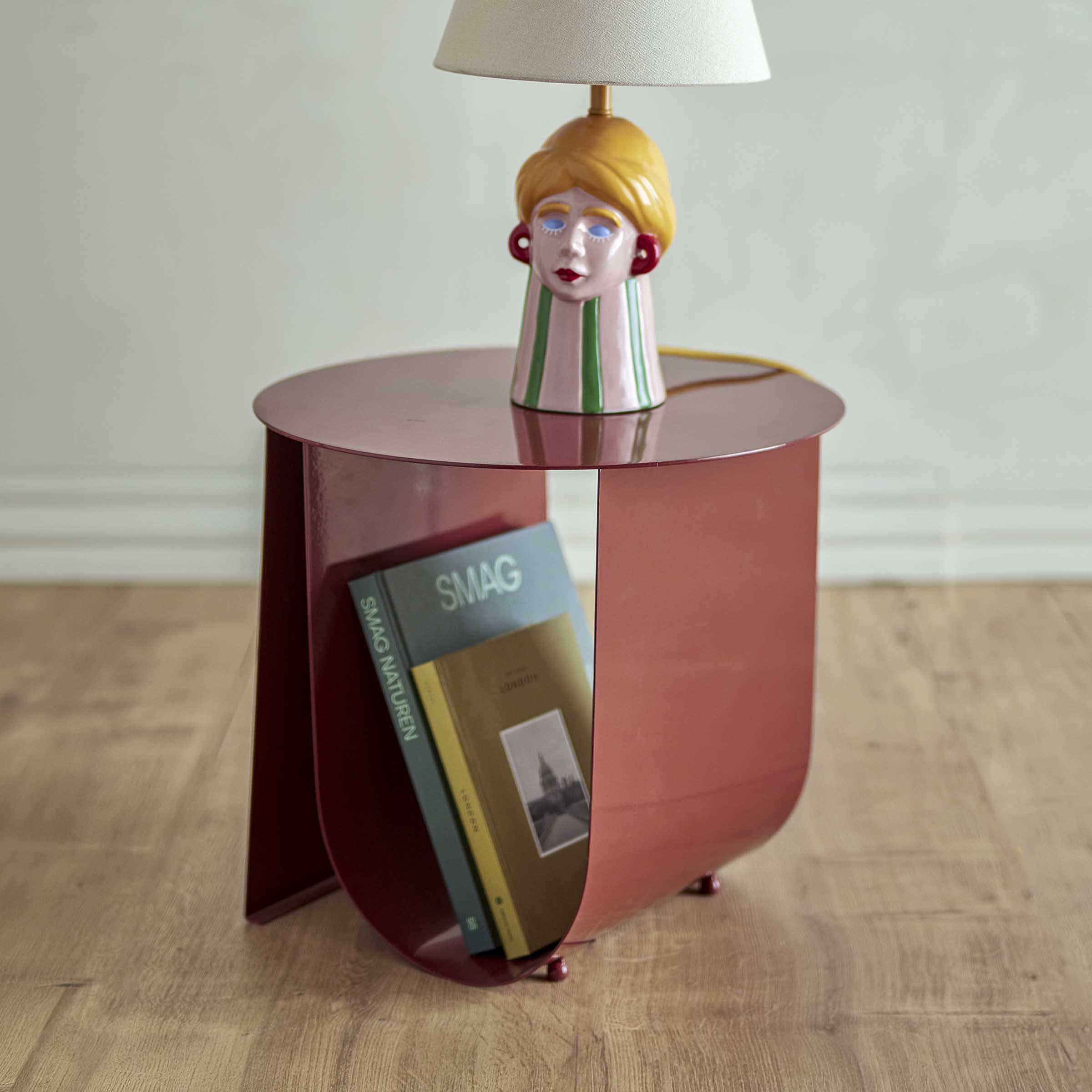 Bloomingville Ronde Bijzettafel Cher 43cm - Rood | Bloomingville