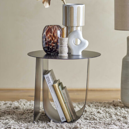 Bloomingville Ronde Bijzettafel Cher 43cm - Zwart - Vierkant | Bloomingville